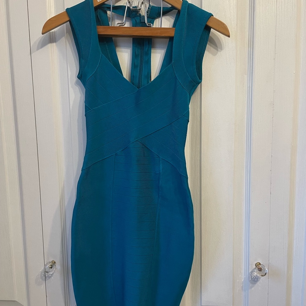 Guess by Marciano Teal Bodycon Mini Dress